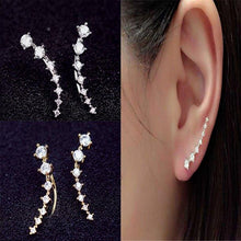 Load image into Gallery viewer, 7 Star Stud Earrings Seven Diamond Crawler Earrings