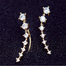 Load image into Gallery viewer, 7 Star Stud Earrings Seven Diamond Crawler Earrings