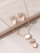 Load image into Gallery viewer, Rose Gold Rhinestone Moonstone Jewelry Set
