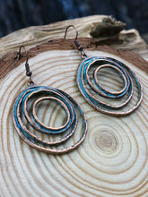 Load image into Gallery viewer, Fashionable Copper Circle Hoops with Patina
