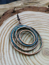 Load image into Gallery viewer, Fashionable Copper Circle Hoops with Patina
