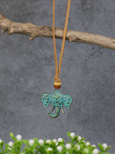 Load image into Gallery viewer, Boho Patina Elephant Pendant Necklace
