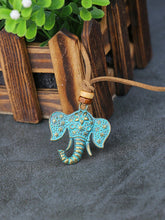 Load image into Gallery viewer, Boho Patina Elephant Pendant Necklace
