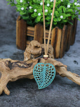 Load image into Gallery viewer, Boho Hallow Patina Heart Necklace
