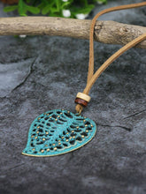 Load image into Gallery viewer, Boho Hallow Patina Heart Necklace
