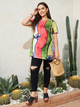 Load image into Gallery viewer, Abstract Plus Eye Top T-Shirt Multicolor
