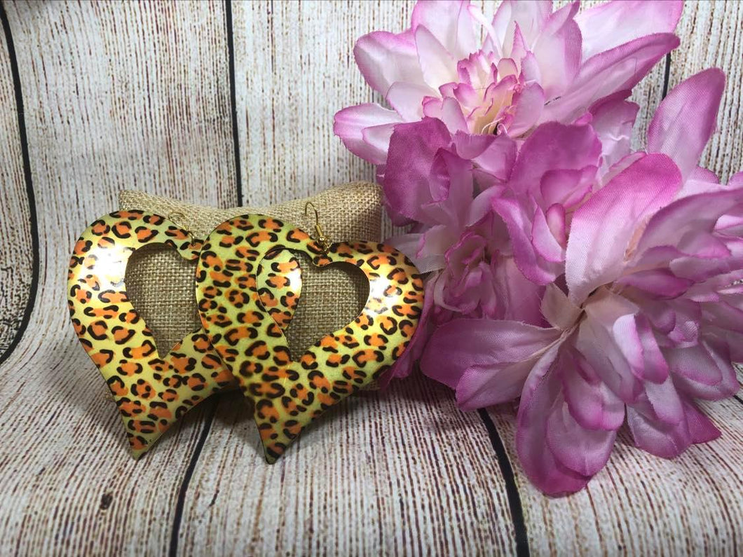 Heart Leopard Animal Print Lightweight Metal