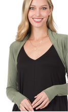 Load image into Gallery viewer, Zenana Luxe Rayon Long Sleeve Bolero With Side Shirring
