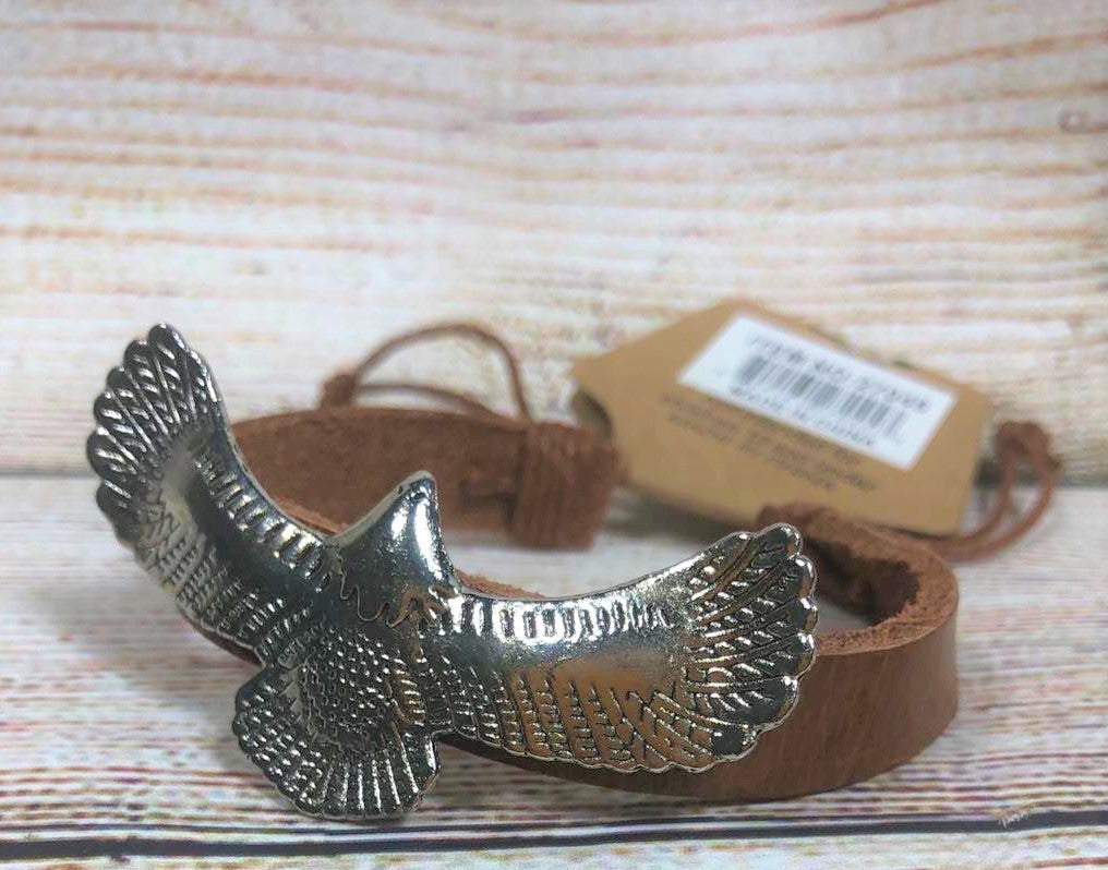 Leather Urban Bracelet Silver Eagle