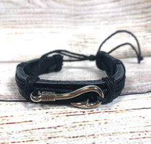 Load image into Gallery viewer, Genuine Leather Urban Bracelet  Fish Hook
