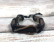 Load image into Gallery viewer, Genuine Leather Urban Bracelet  Fish Hook

