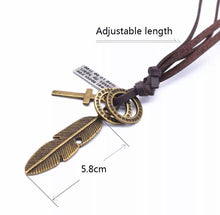 Load image into Gallery viewer, Vintage Feather Pendant Necklace Urban Unisex
