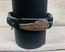 Load image into Gallery viewer, Genuine Leather Urban Bracelet Angel Wing
