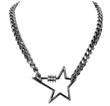 Load image into Gallery viewer, Thick Chain Star Pendant Necklaces Choker Gun-Metal
