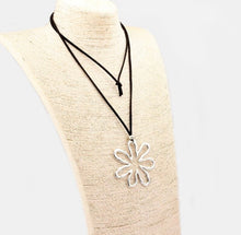 Load image into Gallery viewer, Abstract Large Flower Pendant Long Necklace
