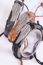 Load image into Gallery viewer, Genuine Leather Urban Bracelet Angel Wing
