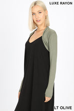 Load image into Gallery viewer, Zenana Luxe Rayon Long Sleeve Bolero With Side Shirring
