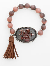 Load image into Gallery viewer, Faith Over Fear Stretchy Bracelet Gray Copper
