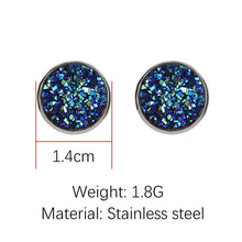 Load image into Gallery viewer, Chic Women Round Ear Stud Stainless Steel Glitter Rhinestone Earring  Ass. Colors
