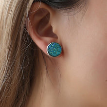 Load image into Gallery viewer, Chic Women Round Ear Stud Stainless Steel Glitter Rhinestone Earring  Ass. Colors
