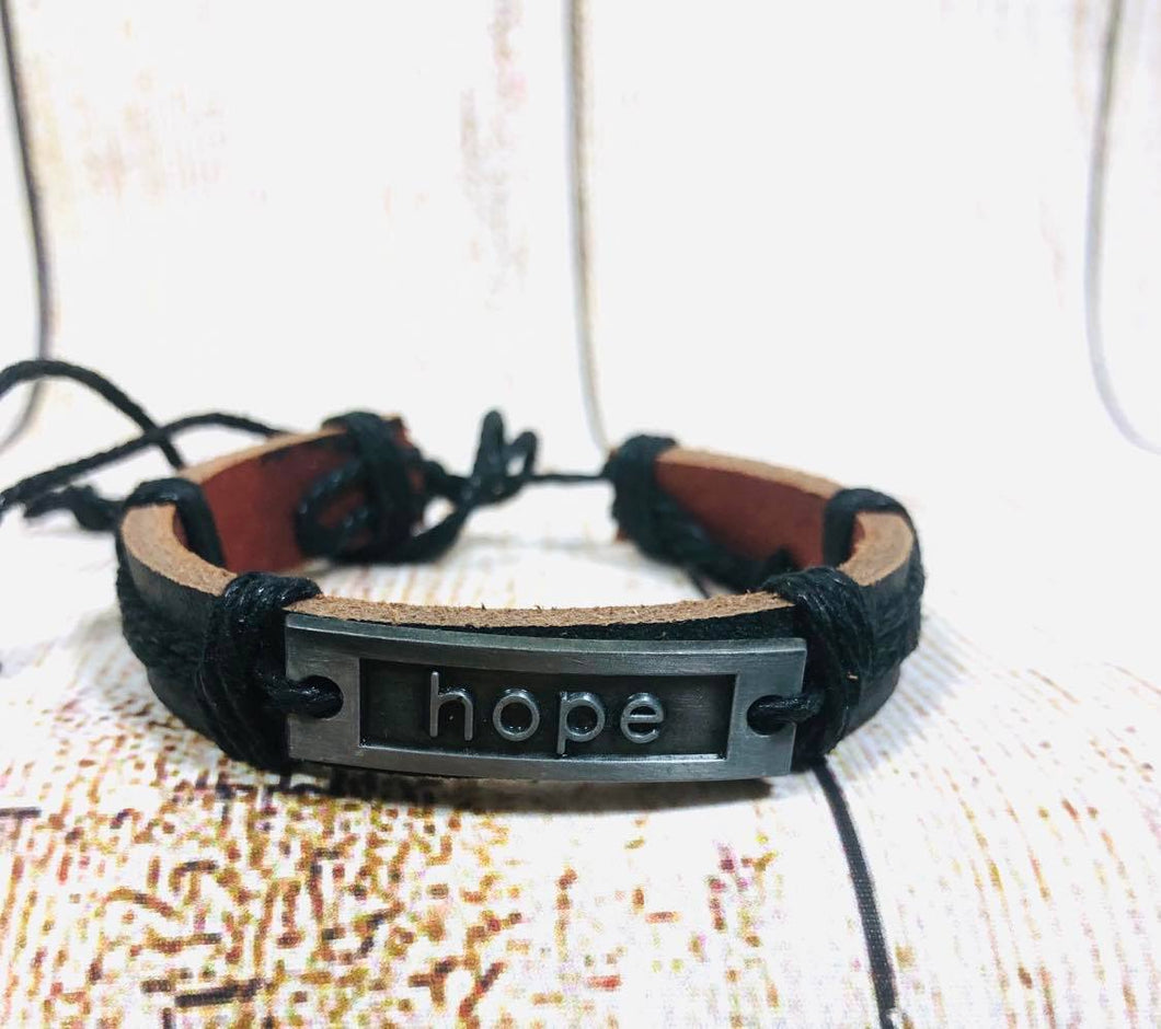 Genuine Leather Urban Bracelet  HOPE