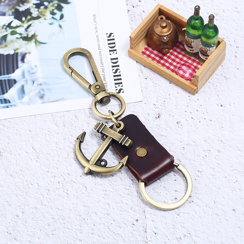 Vintage Urban Design Key Chain Anchor In Brass