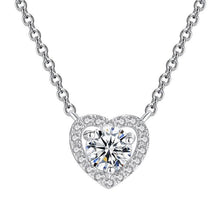 Load image into Gallery viewer, Fashionable White Zircon Love Heart Pendant Necklace Silver

