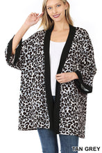 Load image into Gallery viewer, Leopard Print Open Front Kimono Cardigan
