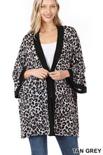 Load image into Gallery viewer, Leopard Print Open Front Kimono Cardigan
