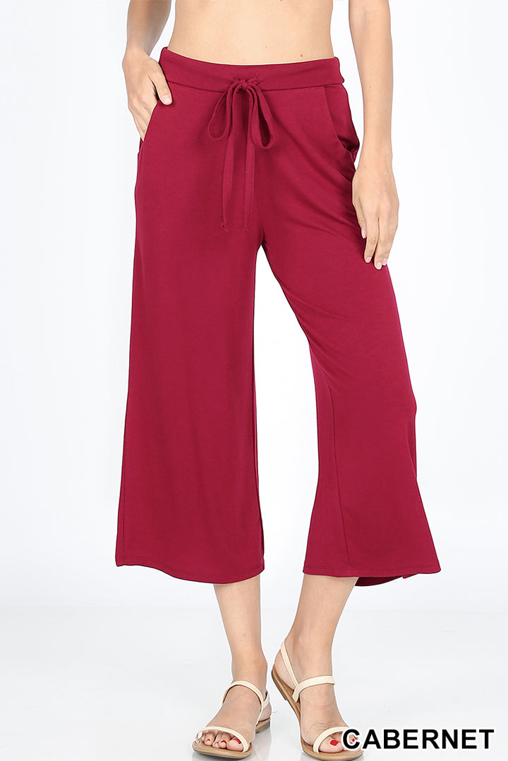 Zenana Cropped Lounge Pants with Drawtring