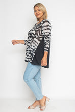 Load image into Gallery viewer, Plus Size black White Chiffon Tunic Top
