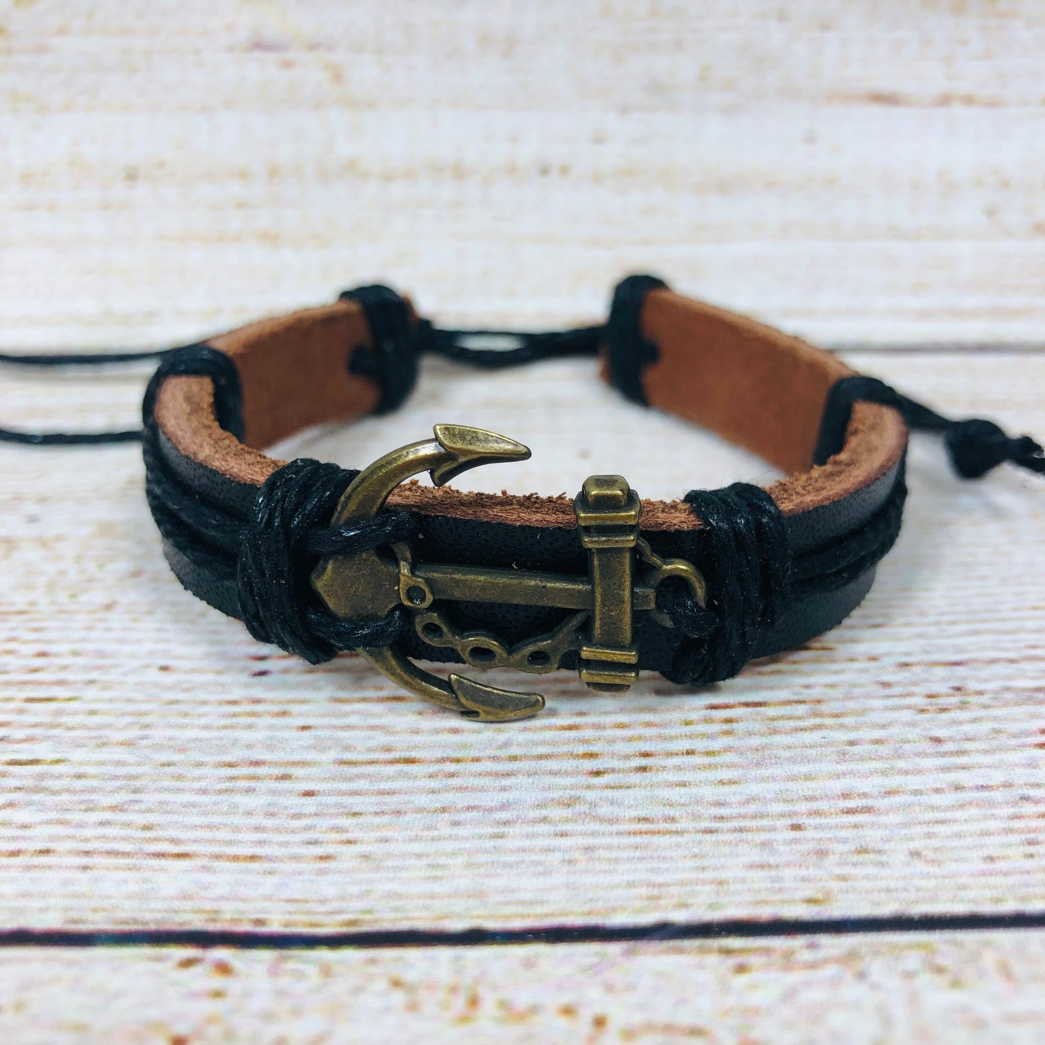 Love Anchor Fashion Woven Bracelet  Leather anchor bracelet, Leather,  Leather bracelet