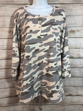 Load image into Gallery viewer, Fred David Camouflage 3-Button Sweater Top
