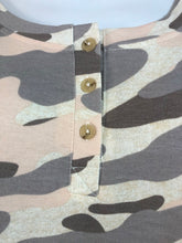 Load image into Gallery viewer, Fred David Camouflage 3-Button Sweater Top
