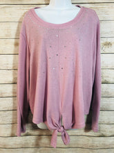 Load image into Gallery viewer, LC Couture Sweater Top with Sparkle  and Tie Knot

