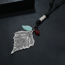 Load image into Gallery viewer, Adjustable Leather String Urban Leaf Necklace
